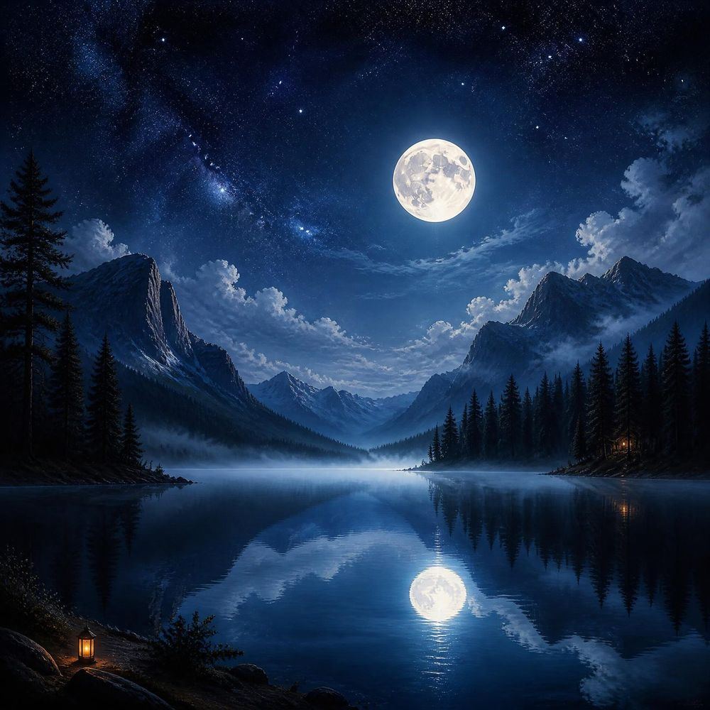 Moonlit Lake wall art